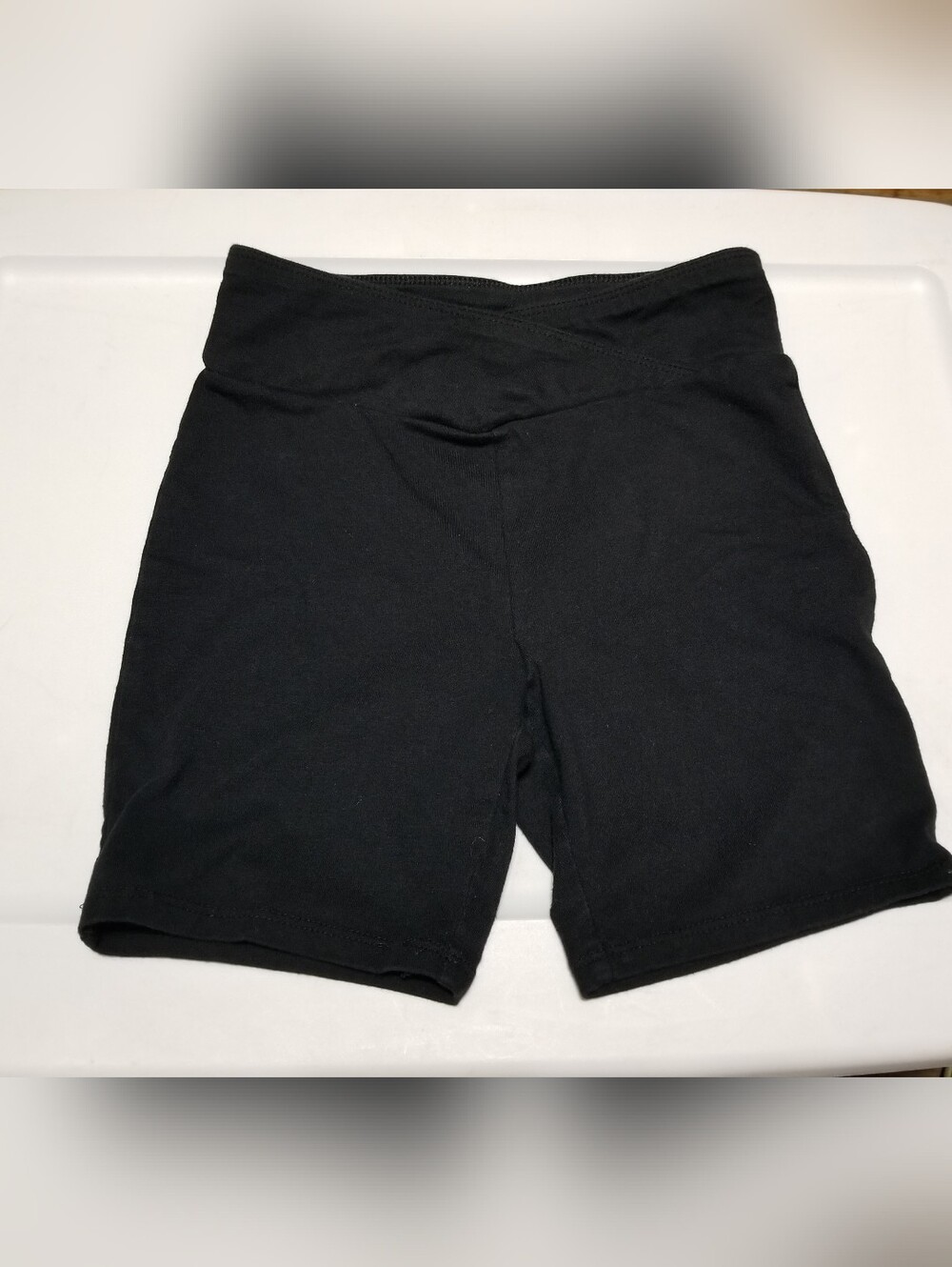 art class Kid's Medium Black Bike Shorts With V-Shaped Crossover Waistband